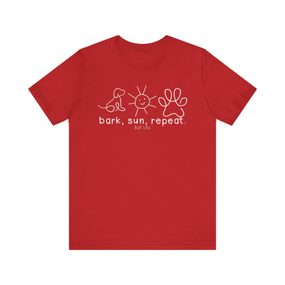 Dog Lovers Tee - Bark Sun Repeat Unisex Jersey Short Sleeve Shirt