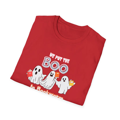 Ghost BOO in BOOKworm Spooky Unisex T-Shirt