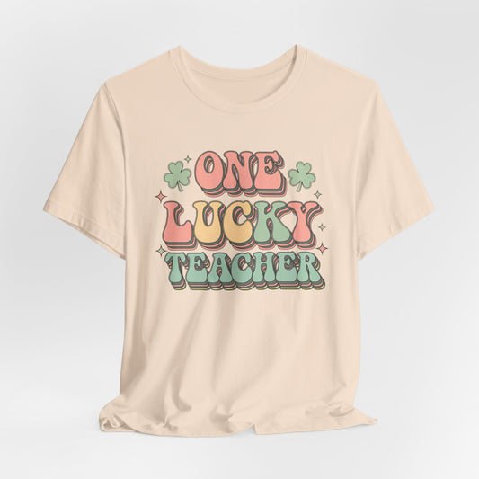 One Lucky Teacher T-Shirt | Retro St. Patrick’s Day Teacher Gift Tee