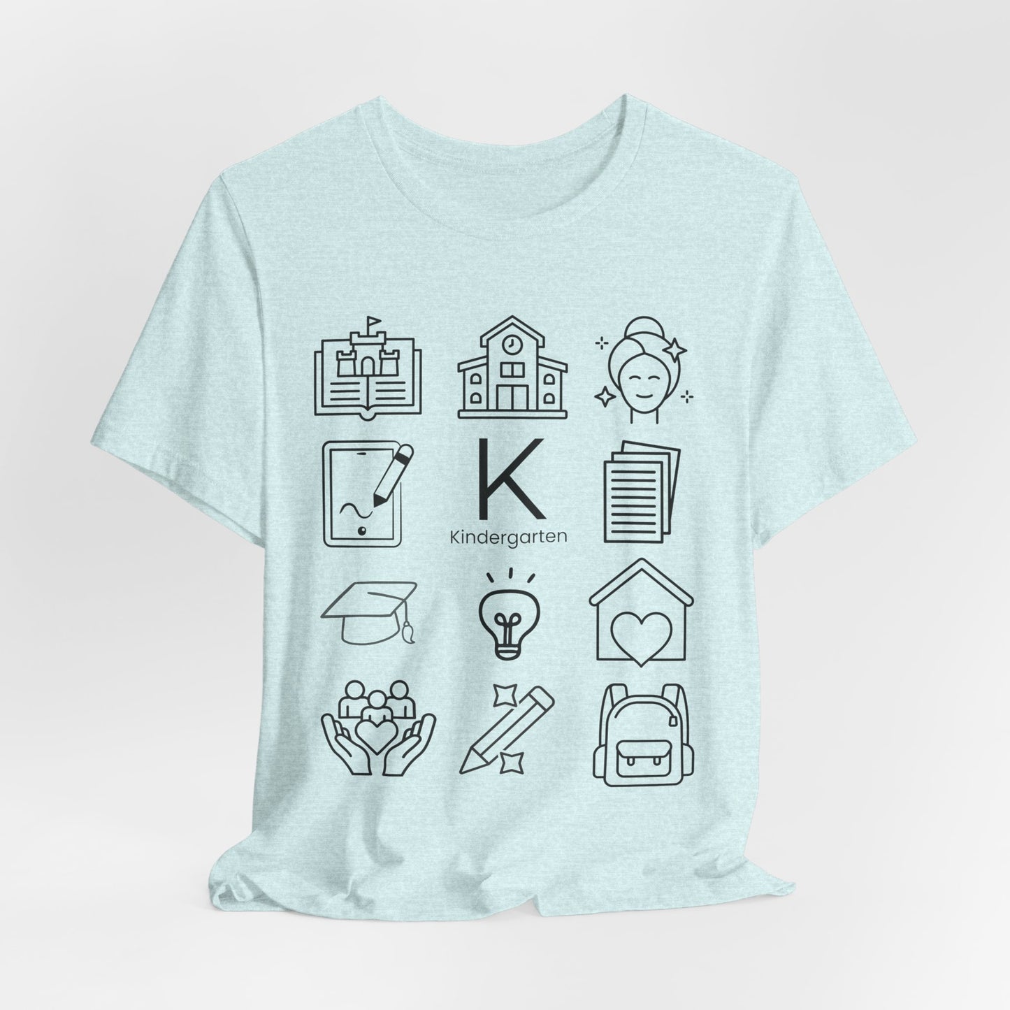 Kindergarten Teacher Icons Shirt | Minimal Back to School Tee