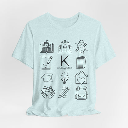Kindergarten Teacher Icons Shirt | Minimal Back to School Tee