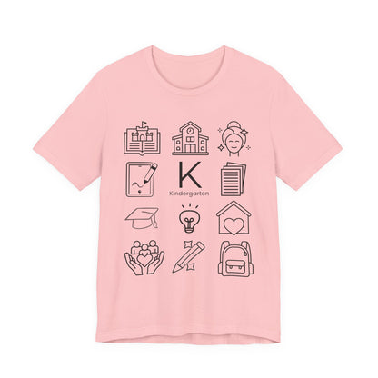 Kindergarten Teacher Icons Shirt | Minimal Back to School Tee