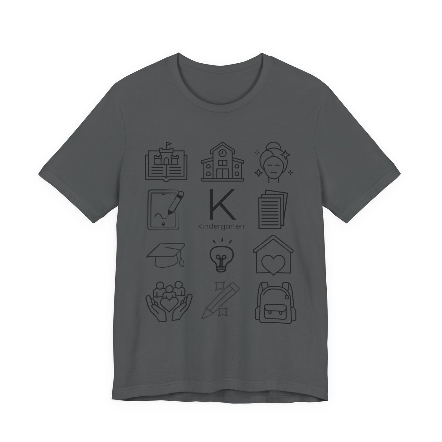 Kindergarten Teacher Icons Shirt | Minimal Back to School Tee