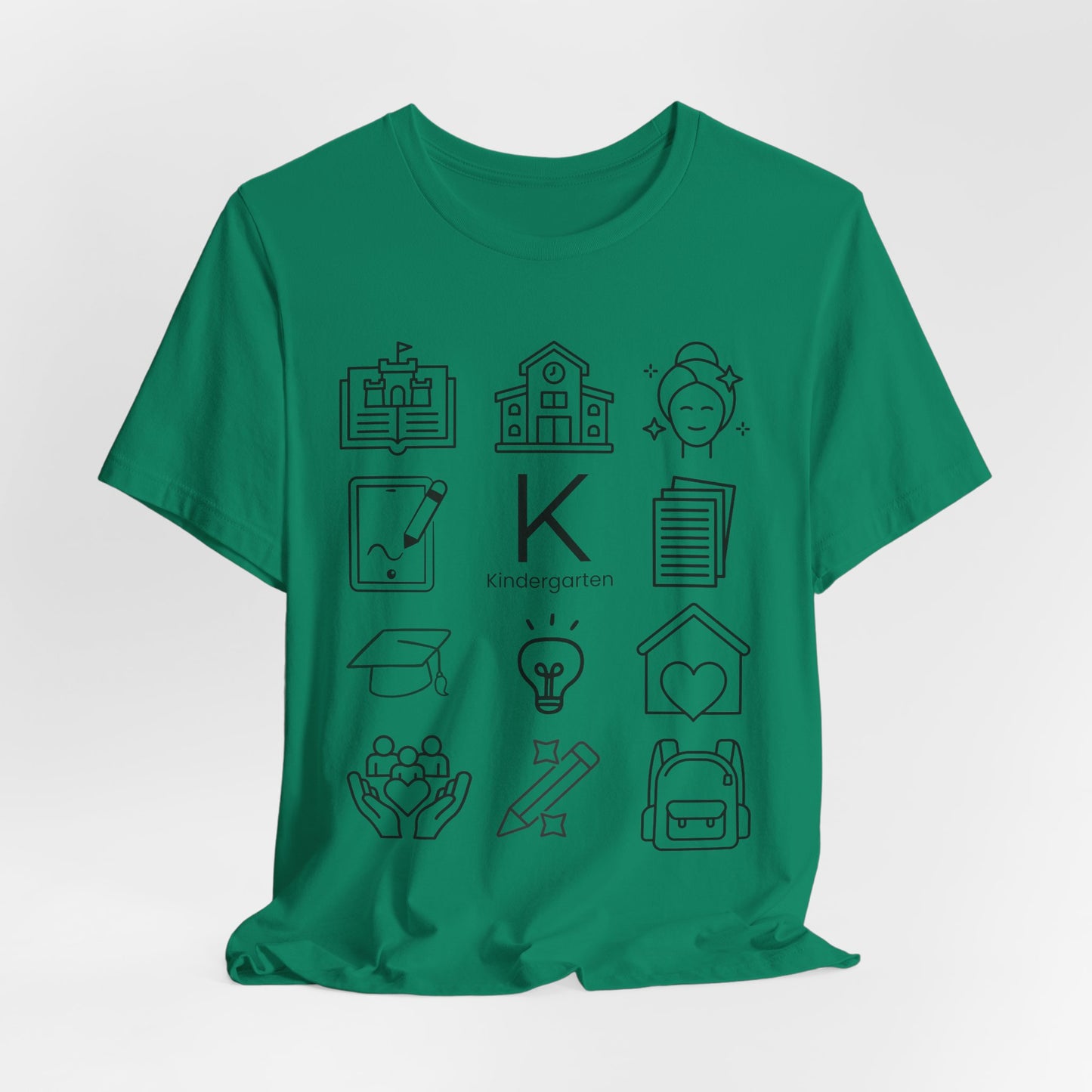 Kindergarten Teacher Icons Shirt | Minimal Back to School Tee