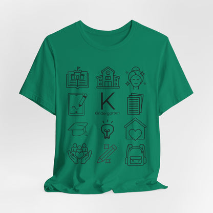 Kindergarten Teacher Icons Shirt | Minimal Back to School Tee