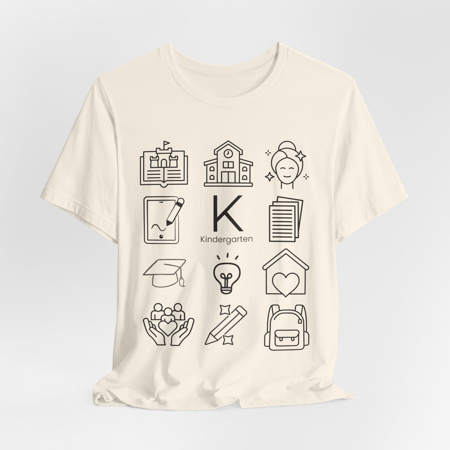 Kindergarten Teacher Icons Shirt | Minimal Back to School Tee