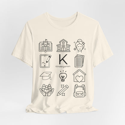 Kindergarten Teacher Icons Shirt | Minimal Back to School Tee