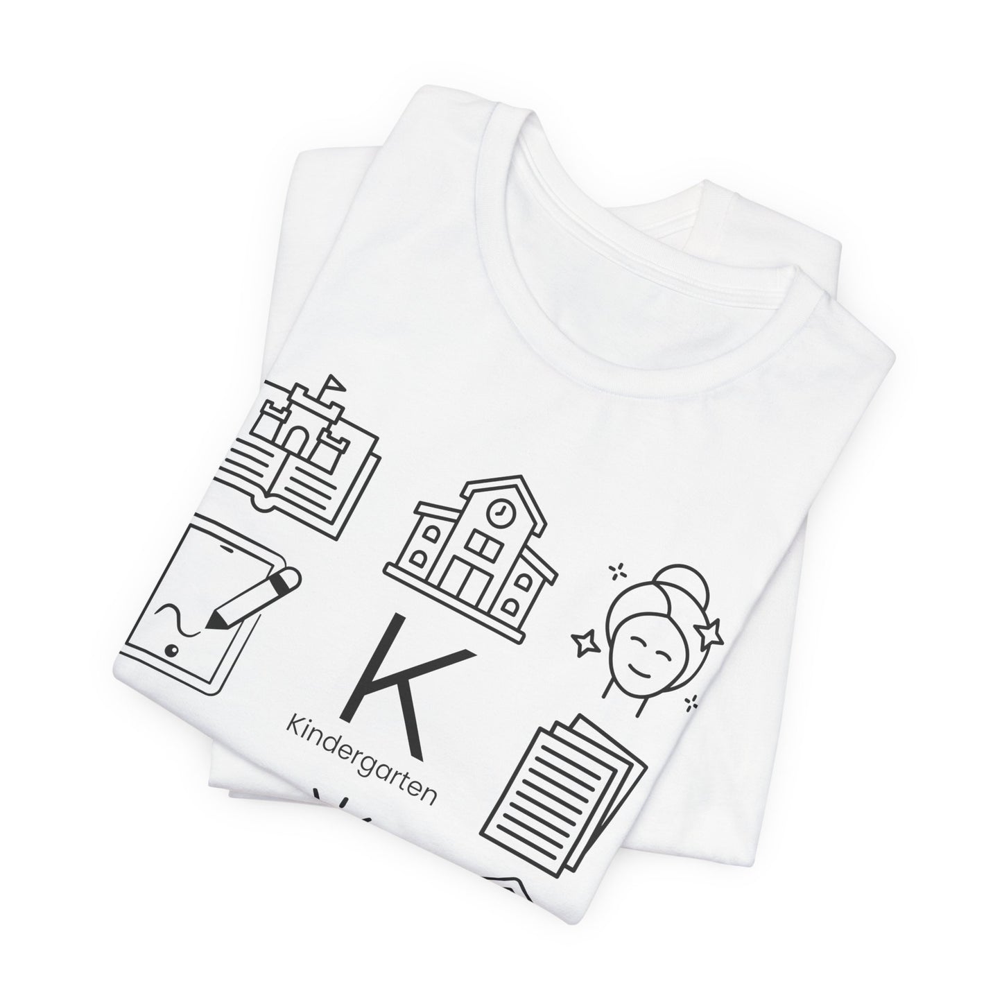 Kindergarten Teacher Icons Shirt | Minimal Back to School Tee