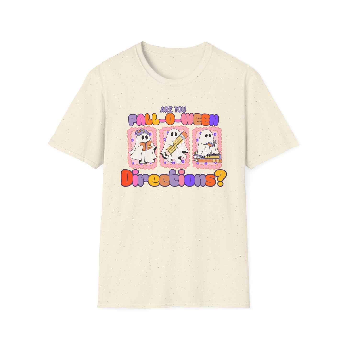 Fall-O-Ween directions teacher T-Shirt - Ghost Design, Halloween Tee, Fall Fashion, Casual Wear, Fun Gift, Seasonal Apparel
