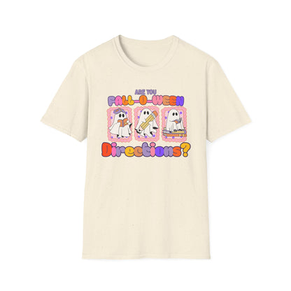 Fall-O-Ween directions teacher T-Shirt - Ghost Design, Halloween Tee, Fall Fashion, Casual Wear, Fun Gift, Seasonal Apparel