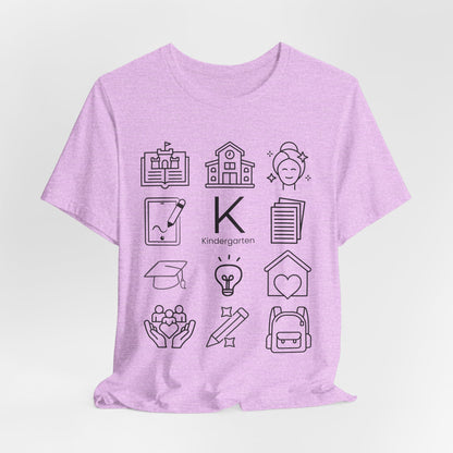 Kindergarten Teacher Icons Shirt | Minimal Back to School Tee