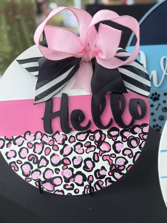 Pink and Black Door Signs