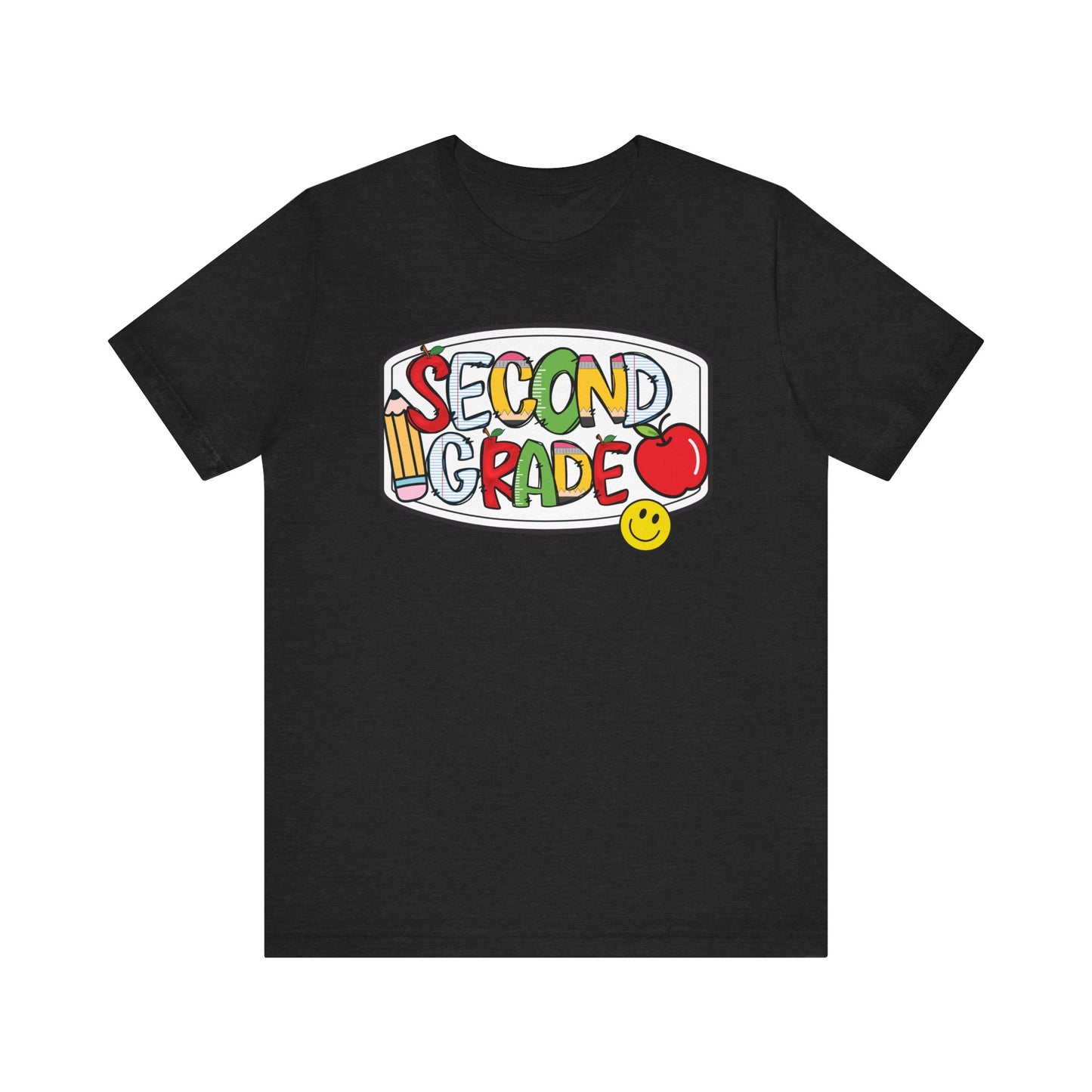 Second Grade Compositions Book- School Girl Style -Back to School Second Grade Tee, Adult  Teacher Unisex Jersey Short Sleeve T-Shirt, Teacher's Gift, Classroom Apparel, Educational Fun