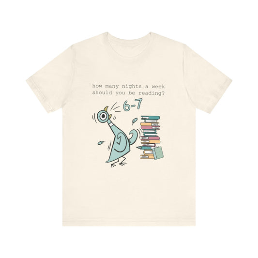 Kids Reading Pigeon T-Shirt | Funny 6–7 Reading Tee for Kids
