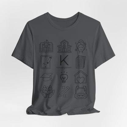 Kindergarten Teacher Icons Shirt | Minimal Back to School Tee