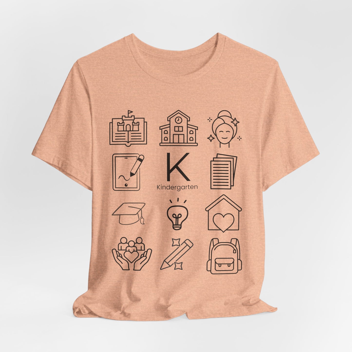 Kindergarten Teacher Icons Shirt | Minimal Back to School Tee