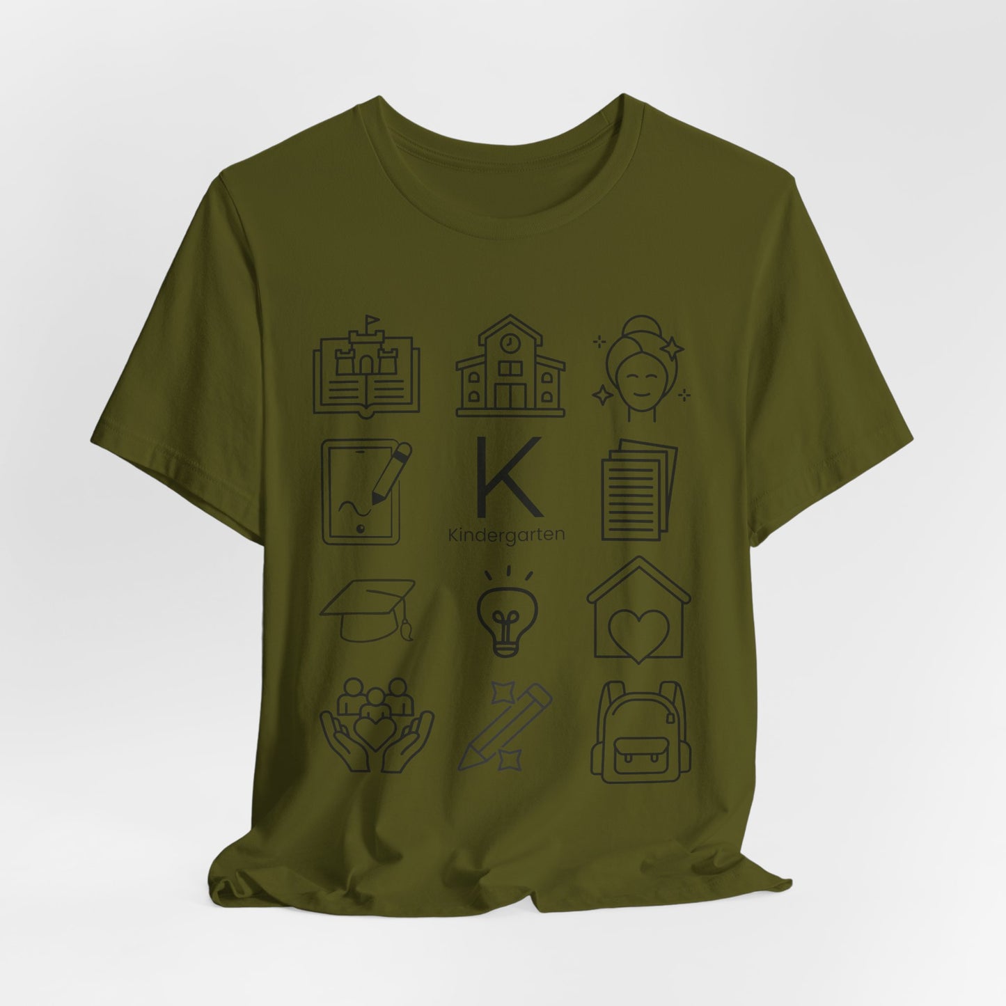 Kindergarten Teacher Icons Shirt | Minimal Back to School Tee