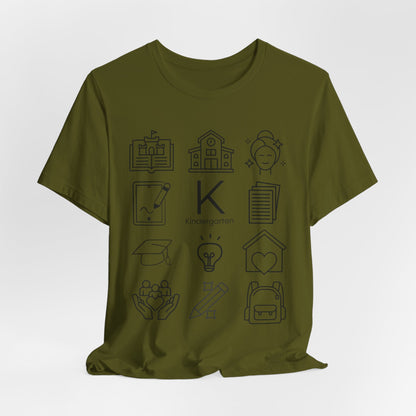 Kindergarten Teacher Icons Shirt | Minimal Back to School Tee