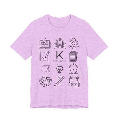 Kindergarten Teacher Icons Shirt | Minimal Back to School Tee