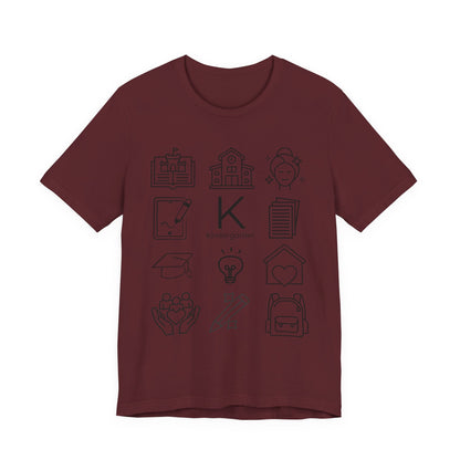 Kindergarten Teacher Icons Shirt | Minimal Back to School Tee