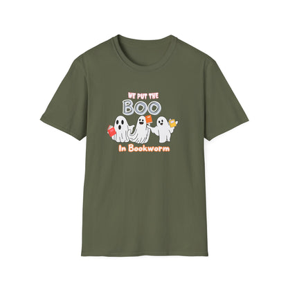Ghost BOO in BOOKworm Spooky Unisex T-Shirt