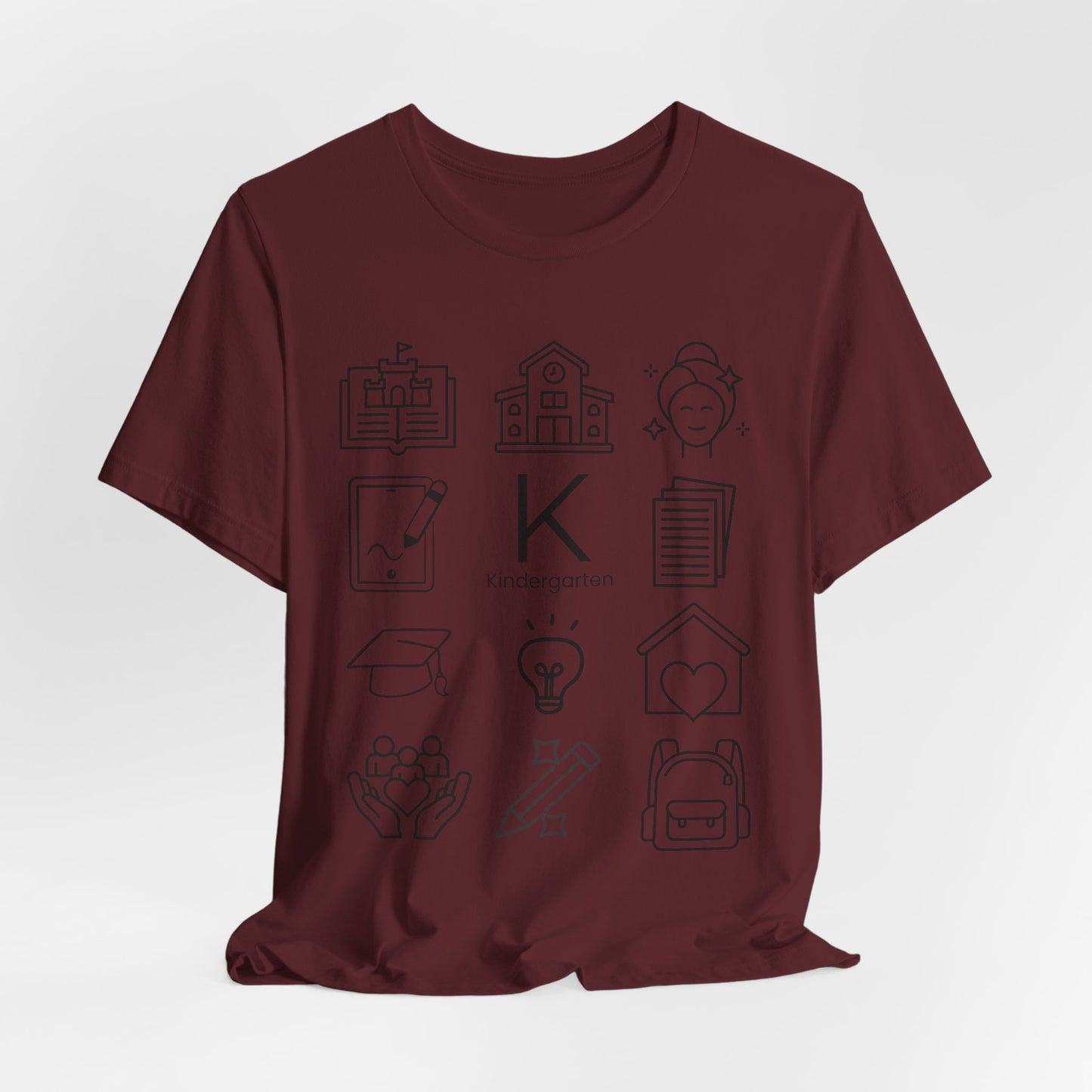 Kindergarten Teacher Icons Shirt | Minimal Back to School Tee