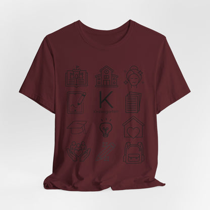 Kindergarten Teacher Icons Shirt | Minimal Back to School Tee