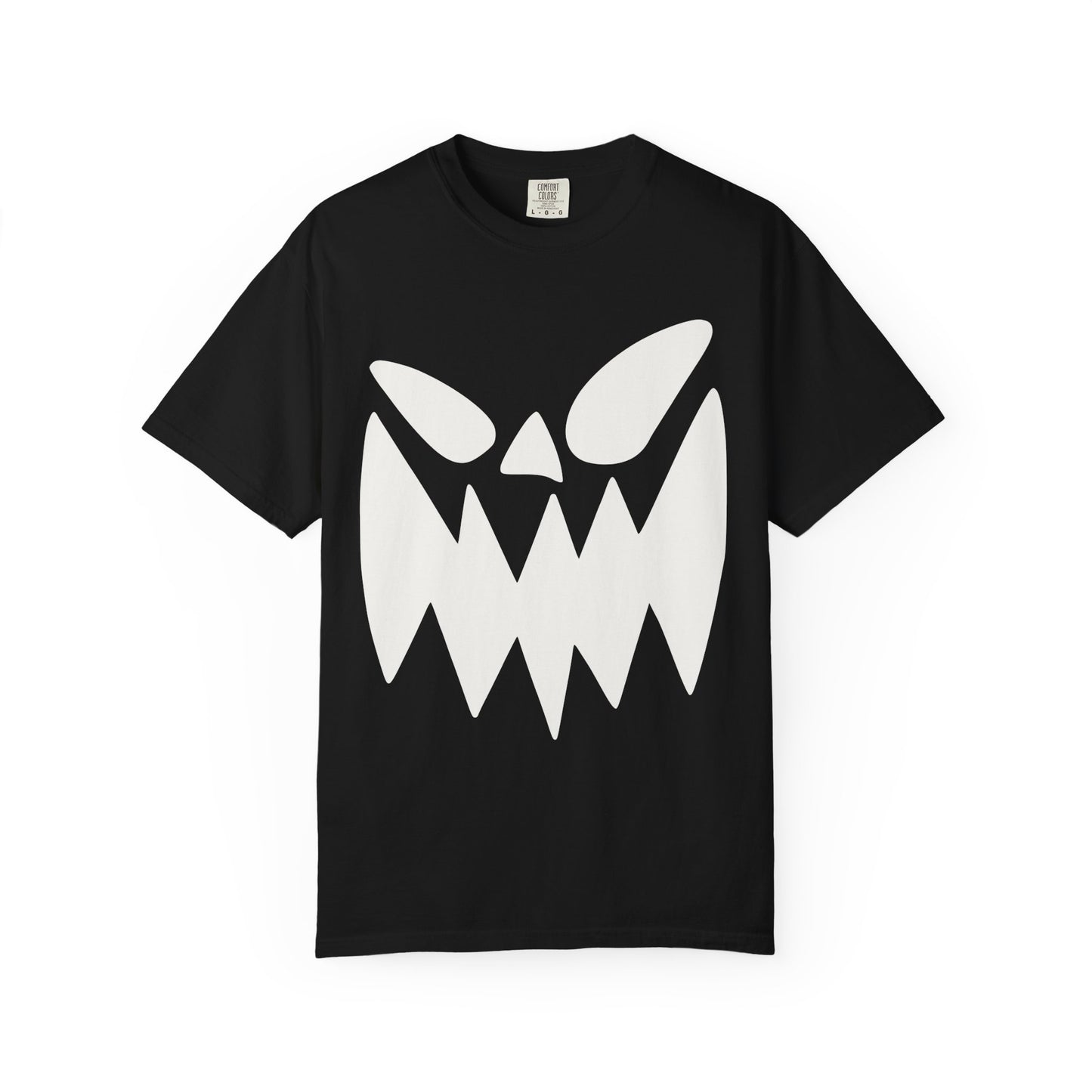 Halloween Monster Face T-Shirt, Unisex Garment-Dyed Tee, Spooky Graphic Tee, Casual Wear, Halloween Costume, Autumn Fashion