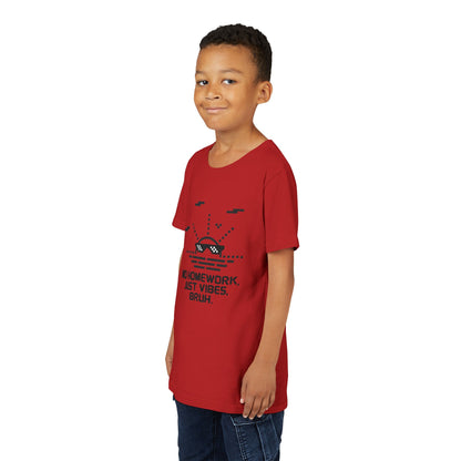 Chill Vibes Youth Tee - No Homework Just Vibes T-Shirt, Casual Clothing for Kids, Gift for Students, Summer Style, Fun and Relaxed