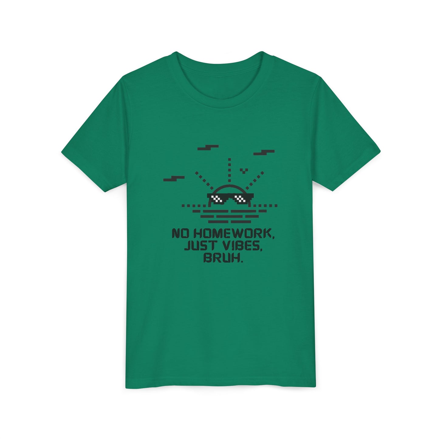 Chill Vibes Youth Tee - No Homework Just Vibes T-Shirt, Casual Clothing for Kids, Gift for Students, Summer Style, Fun and Relaxed