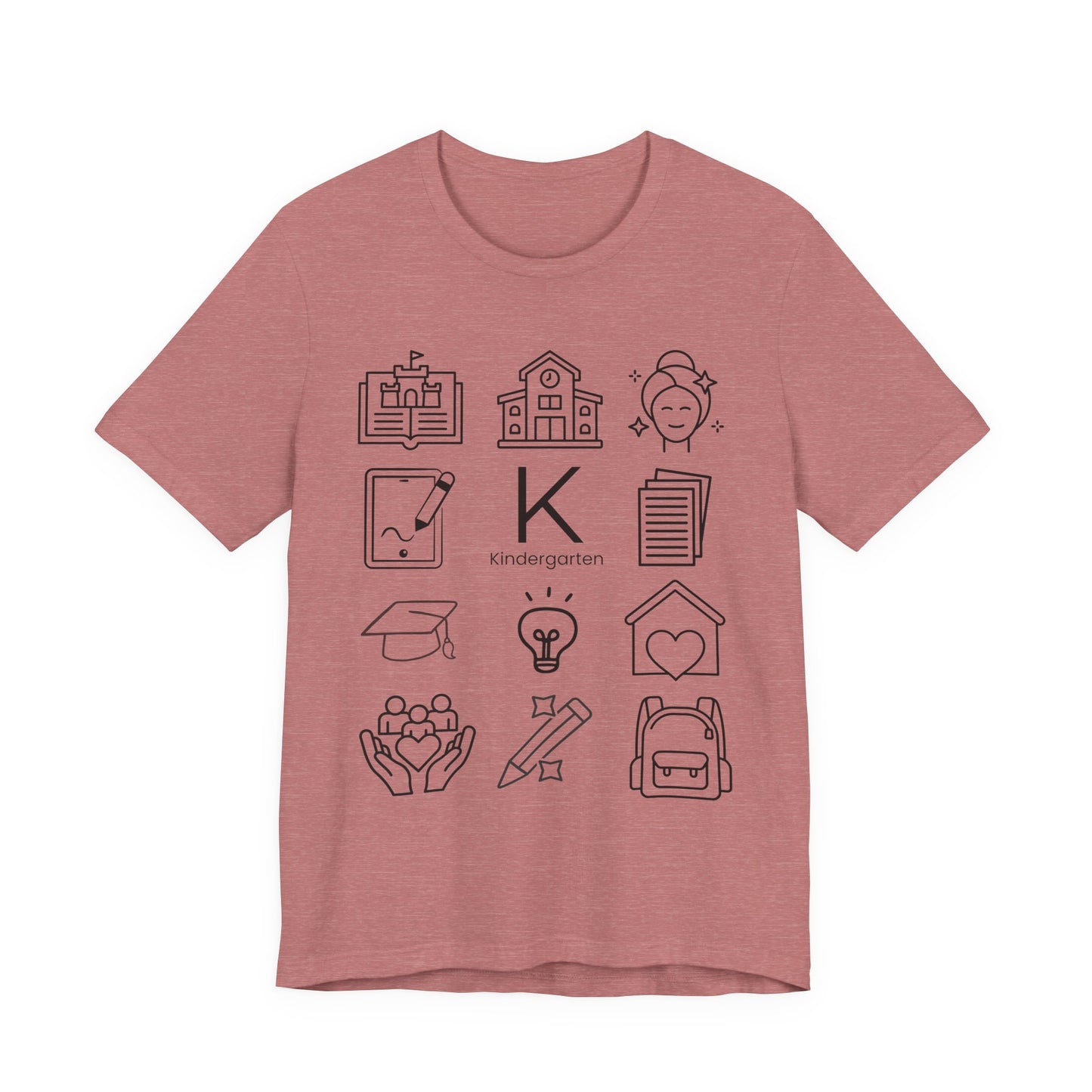 Kindergarten Teacher Icons Shirt | Minimal Back to School Tee