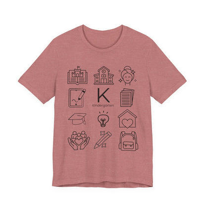 Kindergarten Teacher Icons Shirt | Minimal Back to School Tee