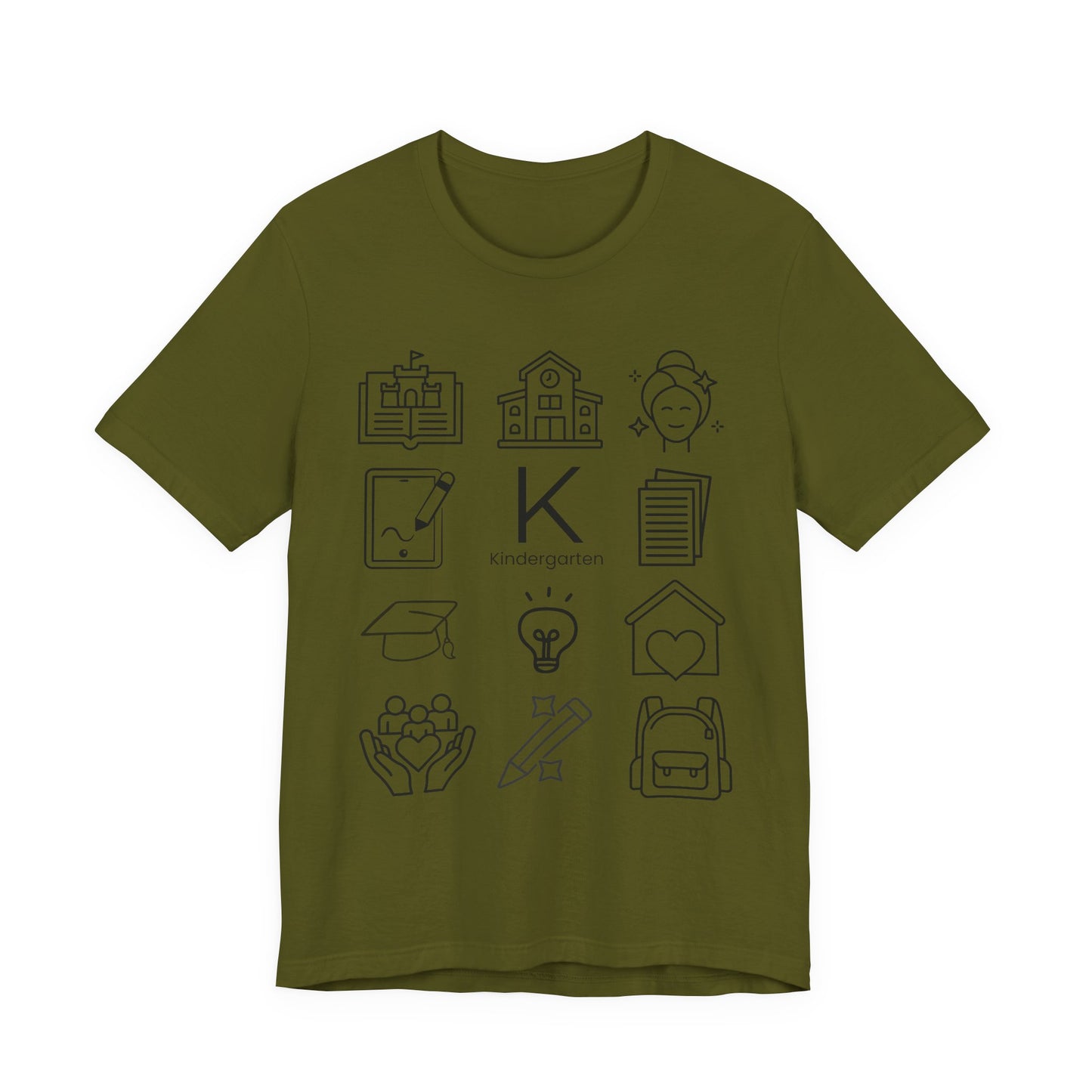 Kindergarten Teacher Icons Shirt | Minimal Back to School Tee