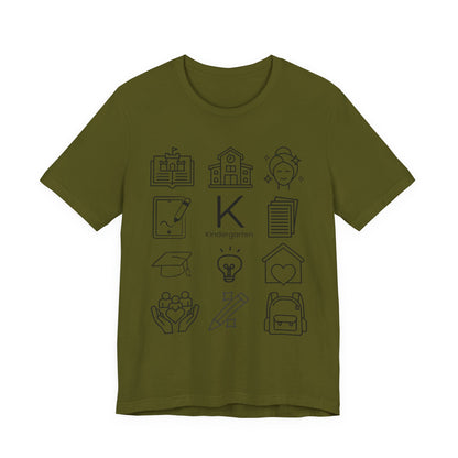 Kindergarten Teacher Icons Shirt | Minimal Back to School Tee