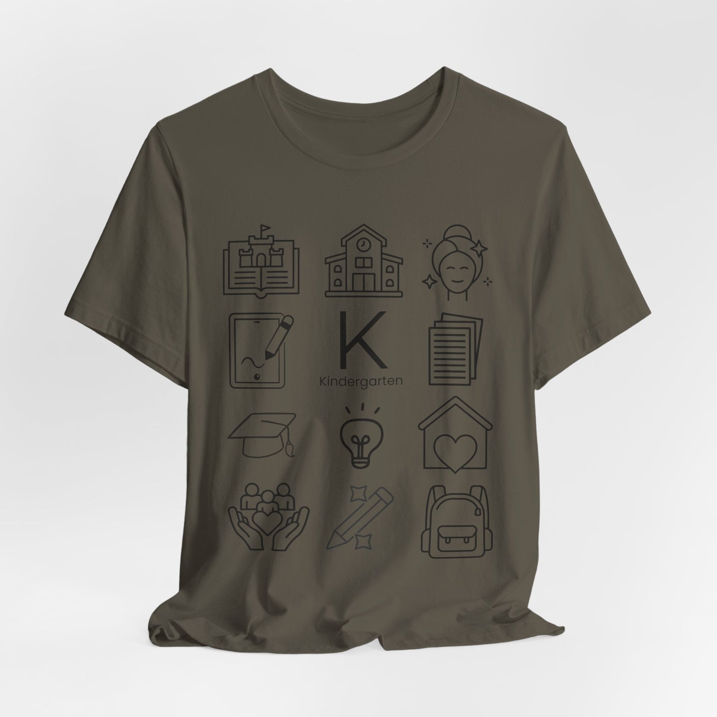 Kindergarten Teacher Icons Shirt | Minimal Back to School Tee