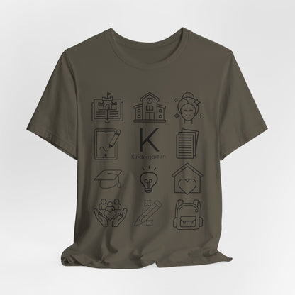 Kindergarten Teacher Icons Shirt | Minimal Back to School Tee