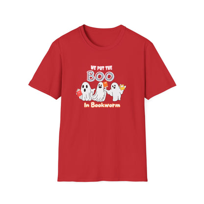 Ghost BOO in BOOKworm Spooky Unisex T-Shirt