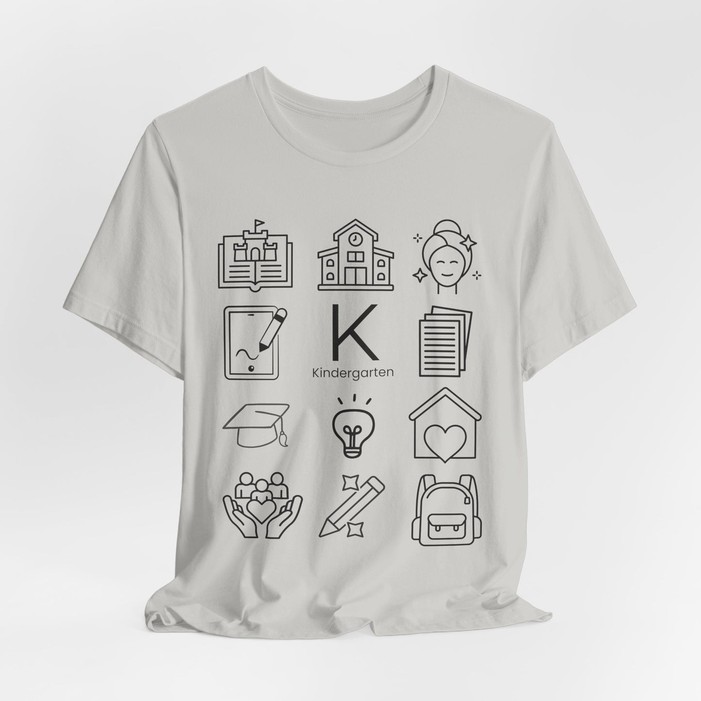 Kindergarten Teacher Icons Shirt | Minimal Back to School Tee