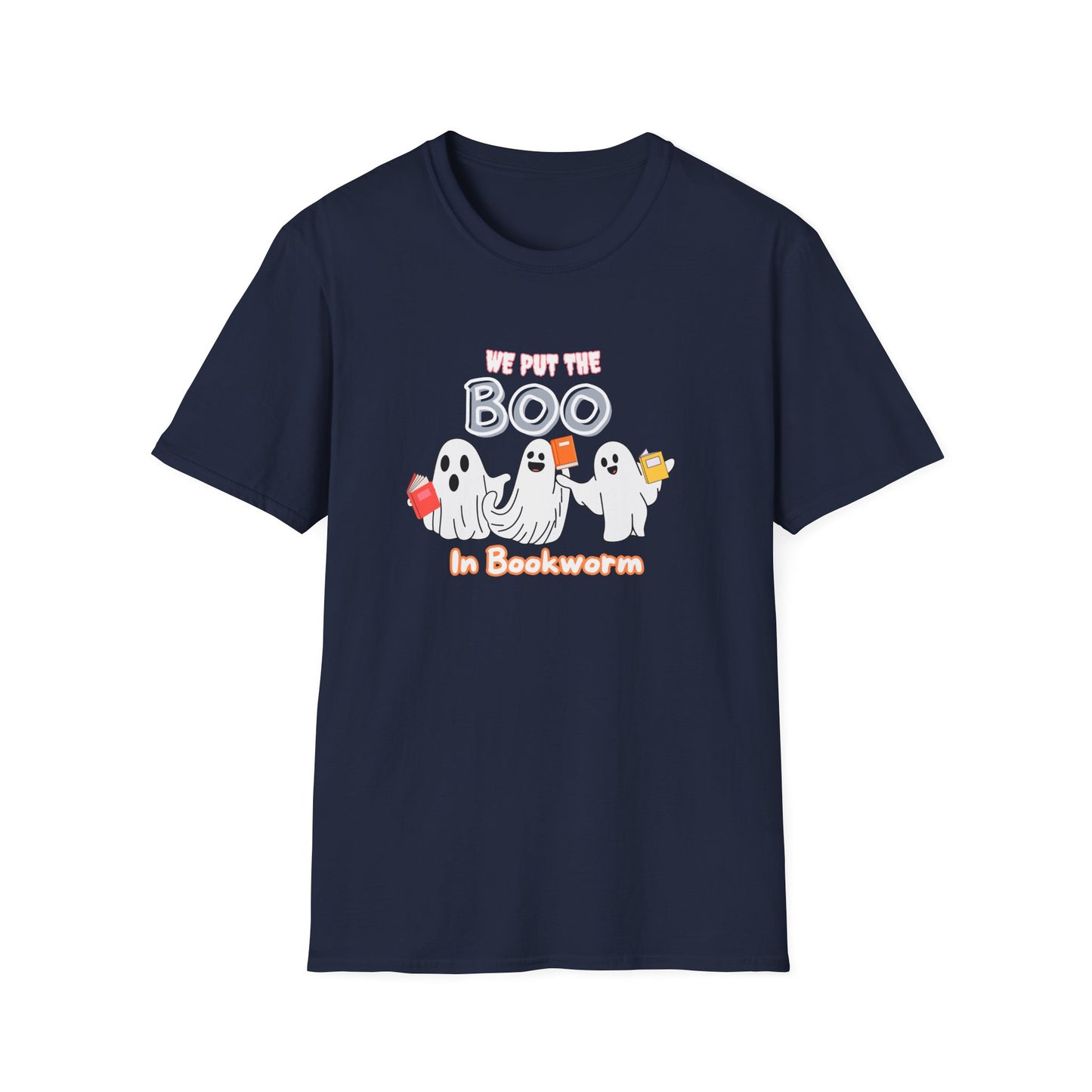 Ghost BOO in BOOKworm Spooky Unisex T-Shirt