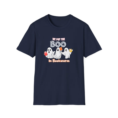 Ghost BOO in BOOKworm Spooky Unisex T-Shirt