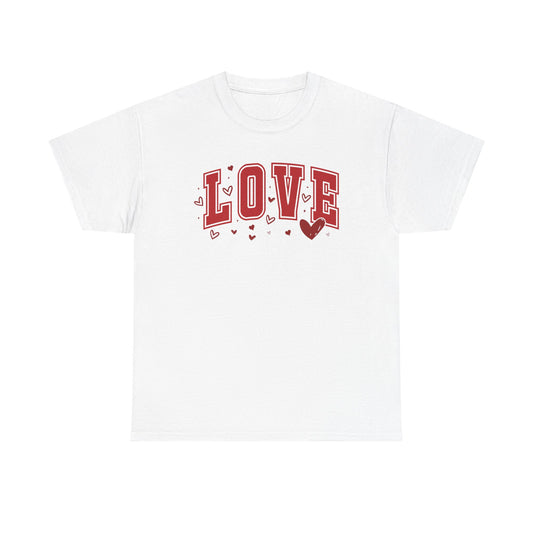 Retro Red Heart Valentine T-Shirt | Embroidered Love Graphic Tee