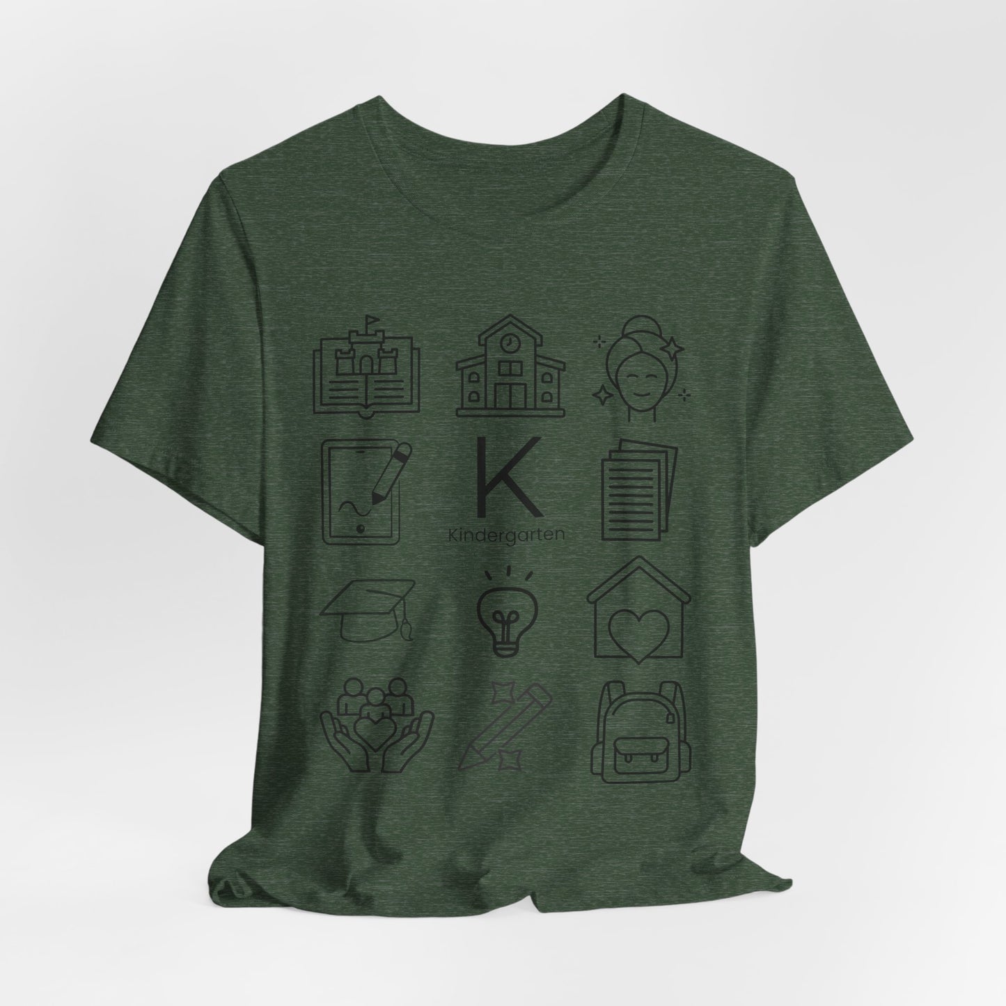 Kindergarten Teacher Icons Shirt | Minimal Back to School Tee