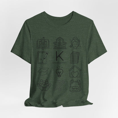 Kindergarten Teacher Icons Shirt | Minimal Back to School Tee