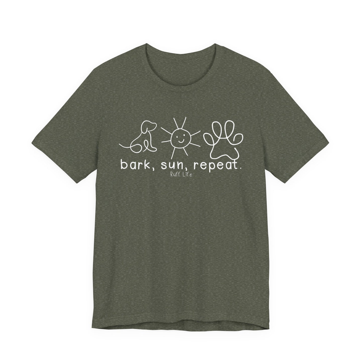 Dog Lovers Tee - Bark Sun Repeat Unisex Jersey Short Sleeve Shirt