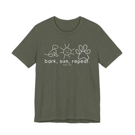 Dog Lovers Tee - Bark Sun Repeat Unisex Jersey Short Sleeve Shirt