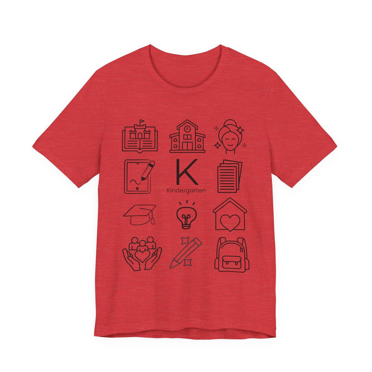 Kindergarten Teacher Icons Shirt | Minimal Back to School Tee