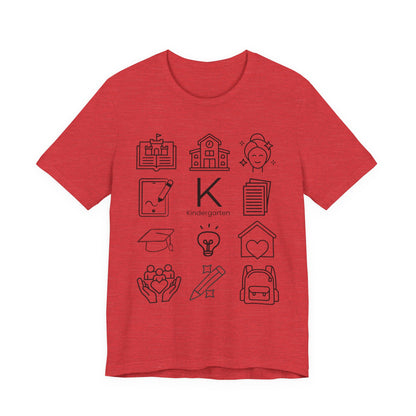 Kindergarten Teacher Icons Shirt | Minimal Back to School Tee