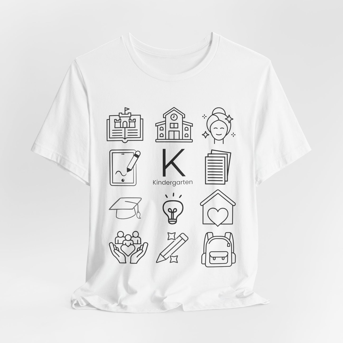 Kindergarten Teacher Icons Shirt | Minimal Back to School Tee