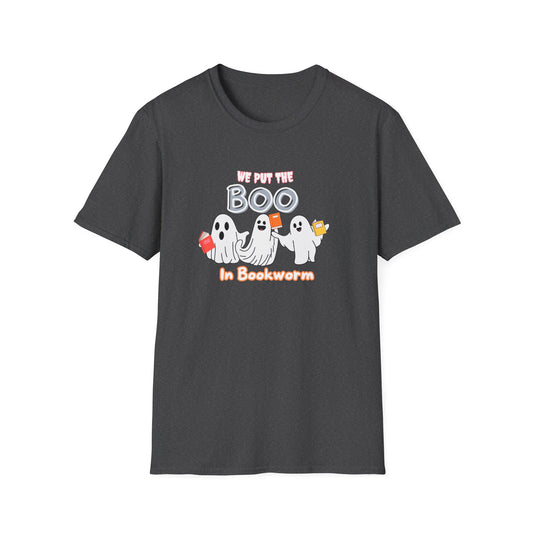 Ghost BOO in BOOKworm Spooky Unisex T-Shirt