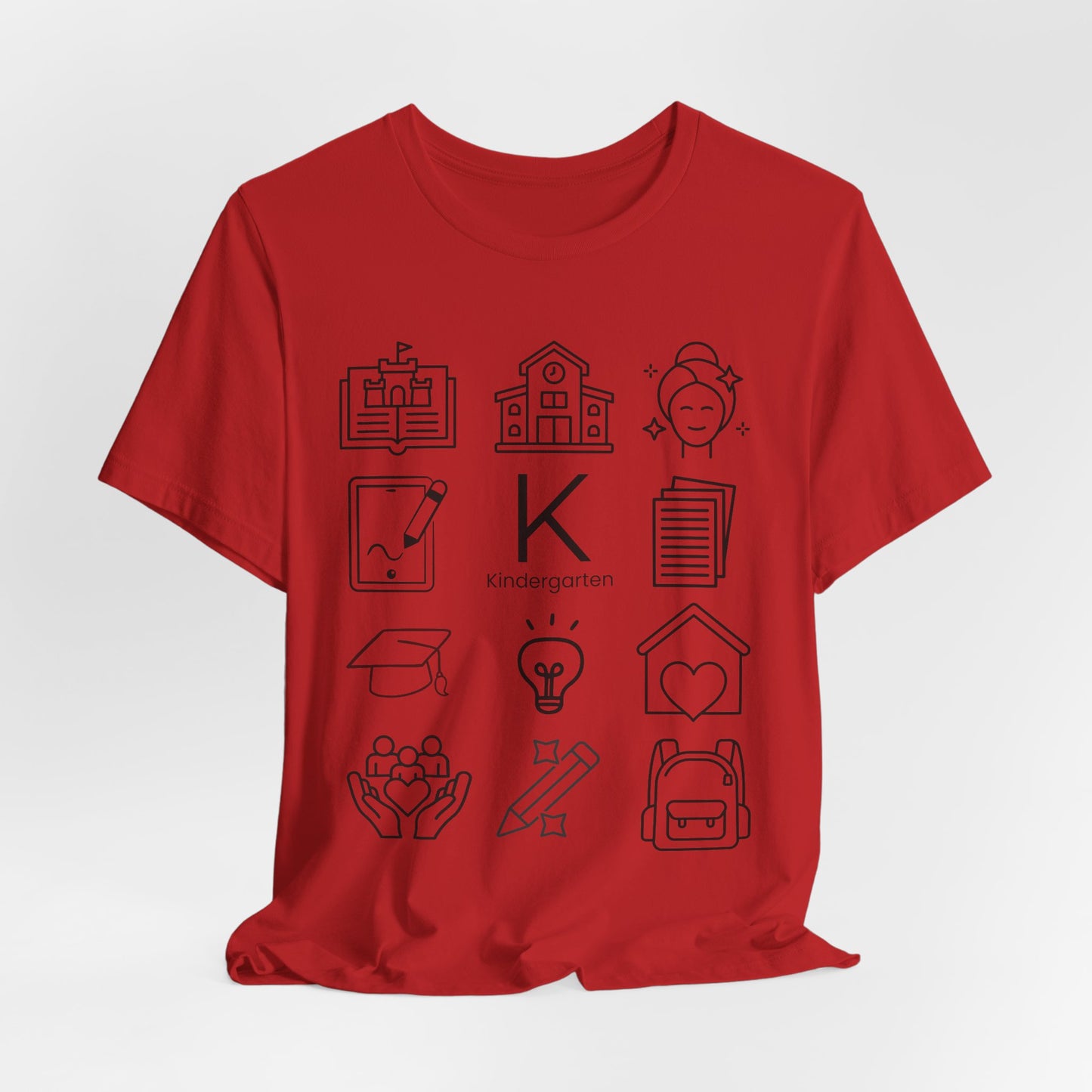 Kindergarten Teacher Icons Shirt | Minimal Back to School Tee